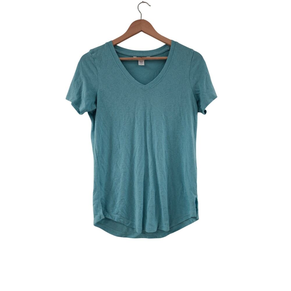 Women's Athleta Blue Small Short Sleeve Breeze Scoop V Neck T-Shirt